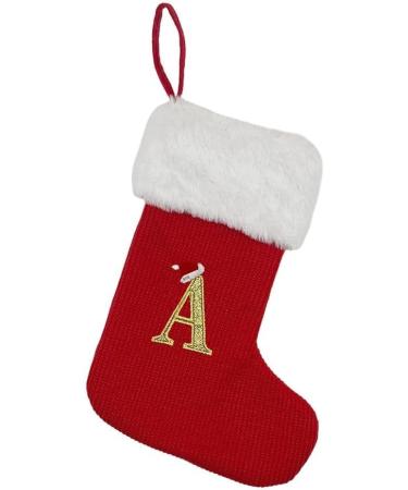 Buy Christmas Knitted Stockings | Embroidered Monogram Red Socks | Ideal Gift Bag for Holidays - Buy Online on GoSupps.com