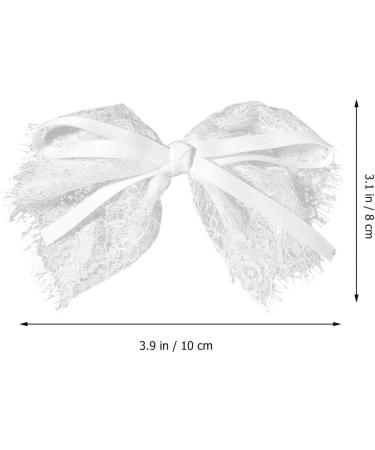 Minkissy Big Bow Hair Barrette Lace Bowknot Hair Clips Ribbon Bow Clips Decorative Hair Accessories for Women Girls Teens (White) - Buy Online on GoSupps.com