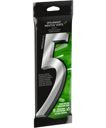 5 GUM Spearmint-Rain Flavoured Sugar Free Chewing Gum 15 Sticks 3 Packs - Buy Online on GoSupps.com