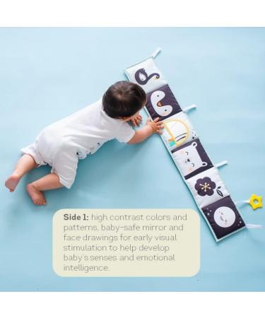Black & White High Contrast Baby Activity Book for Newborns | Infant Sensory Toys | Soft Cloth Book for Tummy Time | Textured Fabric & Crinkling Shapes | 0-12 Months - Buy Online on GoSupps.com