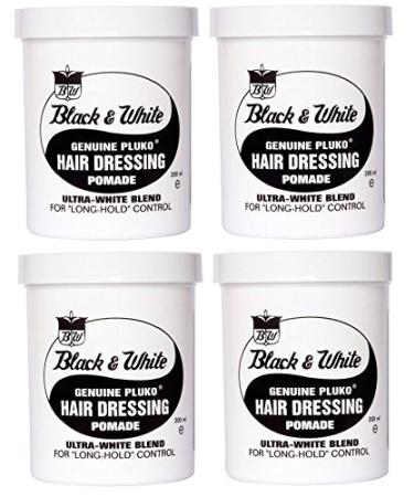 Black & White Genuine Pluko Hair Dressing Pomade 200ml x4