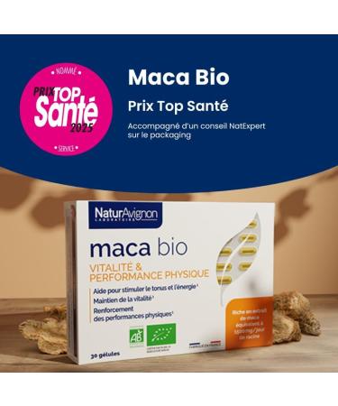 Laboratoire NaturAvignon Maca Organic Peruvian | Natural Food Supplement for Energy and Vitality | Men & Women | Physical Performance Booster | Capsules 1500mg | Made in France - Buy Online on GoSupps.com