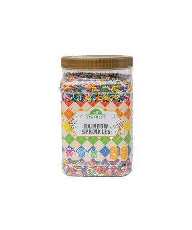 Rainbow Sprinkles 3lbs Sprinkle Decorating BY STARNEST -   Large 3 Pounds- Great for Cooking  Baking And Decorating Ice Cream Dessert Topping - Resealable Container  48 Ounce - Buy Online on GoSupps.com