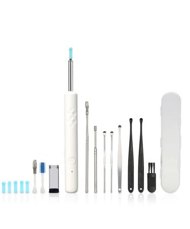 Ear Wax Removal Ear Cleaner with 1080P Camera Smart Visual Earwax Removal Kits with 6 LED Lights 6 Ear Scoops 7PC Ear Set Earwax Remover Tool for iOS Android White