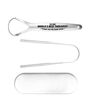 Appreciation Thank You Gifts for Dentist Tongue Scraper for Adults Dental Assistant Gifts for Women Men Daughter Son Birthday Christmas Gifts for Sister Niece Nephew Tongue Cleaner for Adults World's best therapist