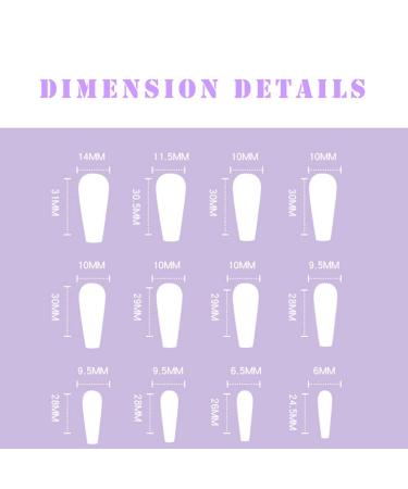 Sinlov 24-Piece Nude Coffin Art Nails | Long Ballerina Press-On Artificial Fingernails - Perfect for Stylish Looks - Buy Online on GoSupps.com