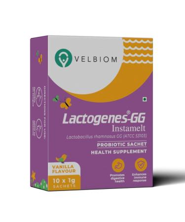 Lactogenes-GG Instamelt Probiotic Health Supplement Promotes Digestive System Enhaces Immune Response - 1g*10 Sachets Vanilla Flavour