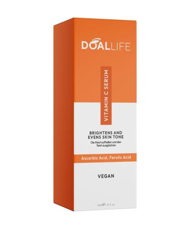 DOALLIFE Vitamin C facial serum (20%) - brightening skin tone balancing anti-blemish reduces redness