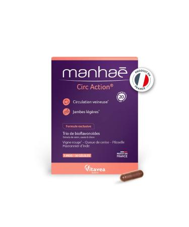 Manha Circ Action Dietary Supplement for Circulation Light Legs and Drainage Red Vine Cherry Tail Pilosel Blackcurra