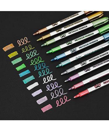 Mr. Pen- Metallic Paint Markers,10 Colors, Metallic Markers for Black  Paper, Rock Painting, Card Making