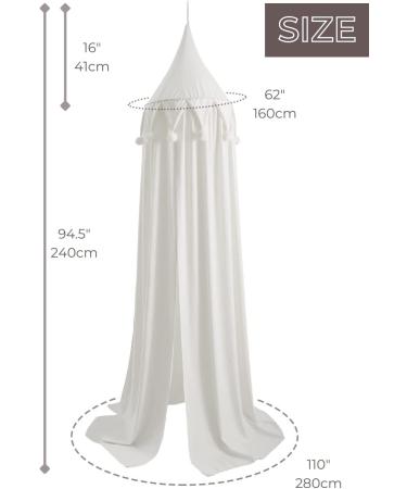 Wonder Space Minimal Pompoms Baby Crib Canopy - Nursery Room Dream Tent for Boys & Girls - Kids Bed Hanging Curtain Mosquito Net (White) - Buy Online on GoSupps.com
