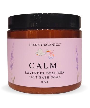 All Natural Bath Salt Soak - Exfoliating Dead Sea Salt + Himalayan Salt Bath Body Scrub for Calm Soothing and Detoxing (Calm - Lavender)