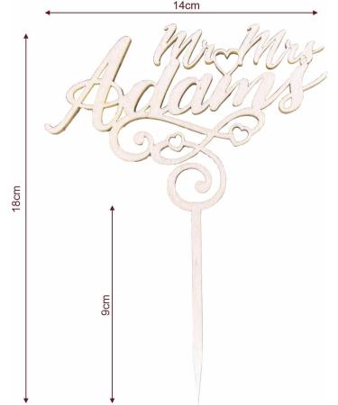 Personalized Wooden Cake Topper | Custom Name Birthday Wedding Baptism & Communion Decoration (Mr & Mrs Last Name) - Buy Online on GoSupps.com