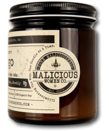 Buy Virgo Zodiac Candle - Malicious Women Candle Co | All-Natural Soy Wildflower & Cedar Scent 9 oz - International Shipping Available - Buy Online on GoSupps.com
