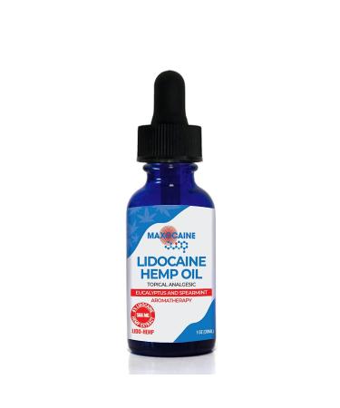 MAXOCAINE Lido-Hemp Oil: Natural Pain & Stress Relief Blend - Eucalyptus Spearmint Essential Oils Lidocaine Hemp Extract - Premium Quality Holistic Solution (1)