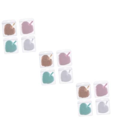 Housoutil 12 Pcs Heart Shape Makeup Remover Puff Clean Makeup Body Wipes Makeup Puffs Cleaning Wipes Makeup Removal Makeup Cushion Makeup Wipes Beauty Puff Sponge Clear Water Cleansing