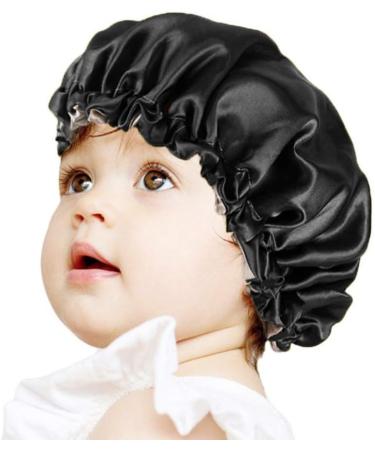 Lurrose Yellow Satin Bonnet for Kids | Double Layer Soft Elastic Sleeping Hat for Toddlers & Babies | Comfortable Sleepwear - Buy Online on GoSupps.com