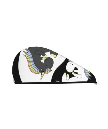 Unicorn in Yoga Microfiber Hair Towel Soft Super Absorbent Hair Towel Wrap for Women Coral Velvet Quick Dry Hair Cap for Long Curly and Thick Hair