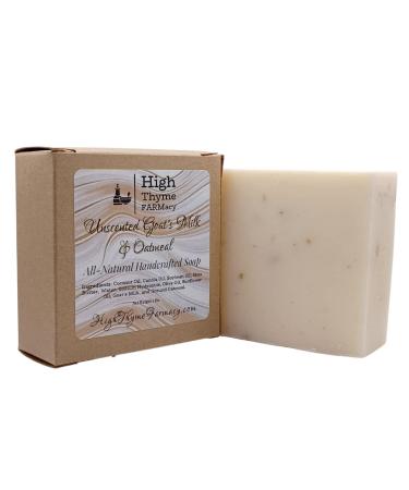 Unscented Goat's Milk & Oatmeal Soap - 5 Ounce All-Natural Handcrafted Goat Milk Soap Bar - Unscented Goats Milk Soap - Gentle Goat's Milk Soap for Your Whole Body