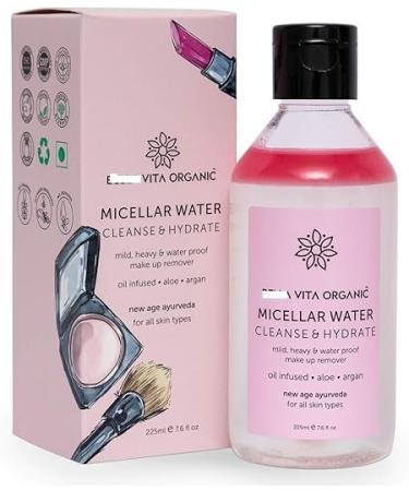 BV Oil Infused Ayurvedic Micellar Water 225ml Makeup Remover for Light & Heavy Waterproof Makeup Removal Vegan Sulfate Paraben Free