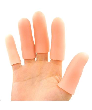 JKcare Large Finger Cots, 10 Pack Silicone Finger Sleeves Support for Trigger Finger & Arthritis - Finger Covers Protector for Cracked Finger, Corn & Callus Pain Relief