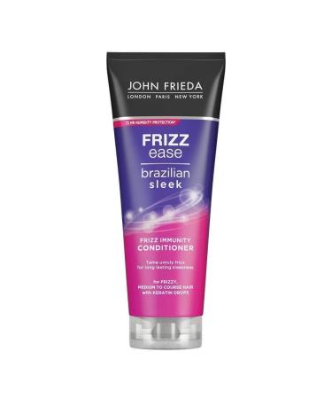 John Frieda Brazilian Sleek 250 ml Conditioner based on Ceratin with a gentle and shiny smoothing Brazilian style anti-frizz hair care odorless 250 ml (1 Pack)