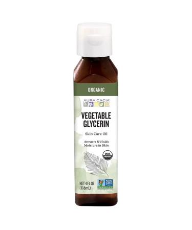 Aura Cacia Organic Skin Care Oil Vegetable Glycerin 4 Fluid Ounce Vegetable Glycerin 4 Fl Oz (Pack of 1)