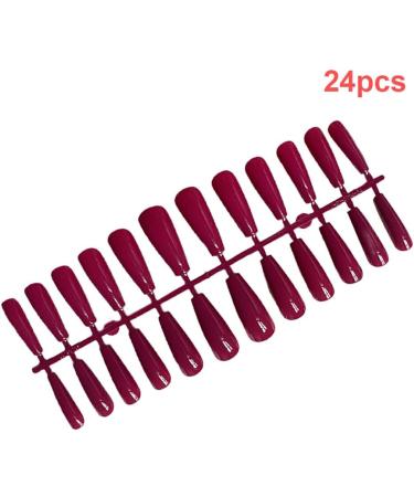 Dajidafu 1 Set French Tip Press on Nails Extra Long Artificial Glittery Toe Tips Adhesive Tabs Art Decals Gifts Decorations rosered - Buy Online on GoSupps.com