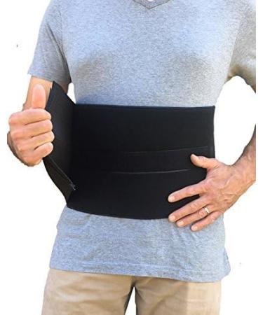Alpha Medical Abdominal Binder Support Wrap - Standard Length Black 10 High | Hernia Support and Reduction Device - Up to 50 Inch - Buy Online on GoSupps.com