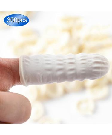 Syrisora Disposable Latex Finger Caps - 300 Pieces Slip-Proof Antistatic Milk White Finger Covers for Safe Contact - Buy Online on GoSupps.com