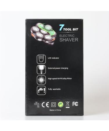 Qhecomce Head Shavers for Men 6-in-1 Elctric Razor for Bald Men 7D Wet/Dry Cordless Men's Electric Shaver Waterproof Grooming Kit - Wireless and Type-C Charging (Black&Silver) - Buy Online on GoSupps.com