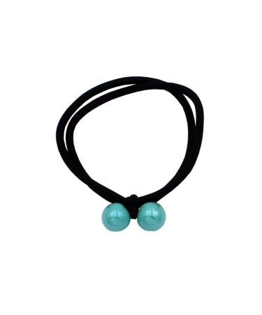 AAHB hair jewelry hair tie hair band rubber tape braid braiding rubber hair elastics headdress pearl ring mint green 2 pearls 1 Pack (1 x 2 pieces)