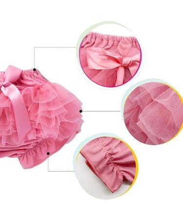 EQLEF Baby Bloomer Shorts with Frilly Knickers, Lace Nappy Cover, Ruffle Pants, and Headband Set - Perfect for Baby Photography Prop Costume in Pink - Buy Online on GoSupps.com