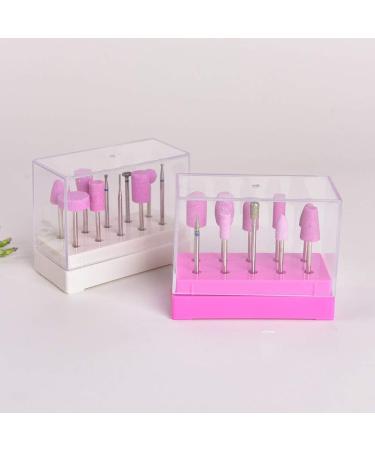 1PCS 10Holes Professional Manicure Tools White Bits Holder Exhibition Displayer Nail Drill Bit Holder 7.9 * 3.7 * 6.2cm - (Color: White) - Buy Online on GoSupps.com