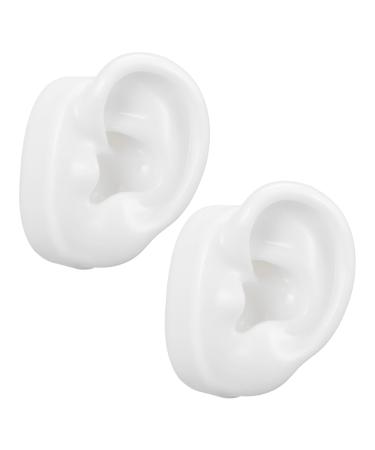 1 Pair Artificial Ears Ear Model for Piercing Injection Practice Kit Earring Display Model Exhibir Ear Cuff Earrings Molds Displays Part False Ears Puncture White Child medium White