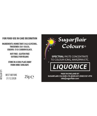 Sugarflair Liquorice Black Spectral Food Colouring Paste Highly Concentrated for Use with Sugar Pastes Buttercream Royal Icing or Cake Mix Vibrant Colour Dye - 25g - Buy Online on GoSupps.com
