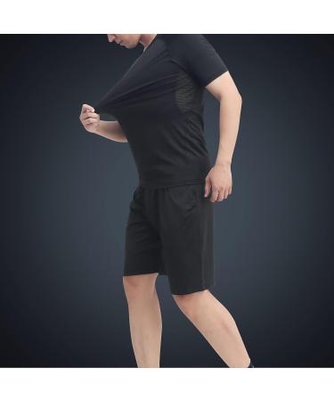 JULY'S SONG Men Compression Workout Set - 5 PCS Dry Quick Clothing for Gym, Black, Large - Buy Online on GoSupps.com