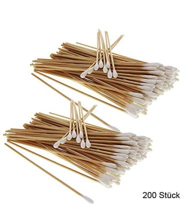 200x 15cm Cotton Swabs - Kosmetex Wooden Stick with Soft Cotton Head | Quality Cosmetic & Personal Care - Buy Online on GoSupps.com