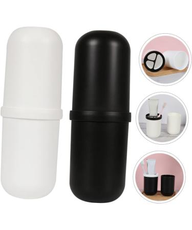 Anneomas 2-Piece Plastic Toothbrush Cup & Holder - Stylish Toothbrush Organizer for Home - Raccoon Design - Buy Online on GoSupps.com