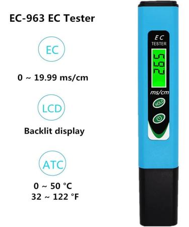 Digital EC Meter Tester with Backlight ATC Conductivity Water Quality Measurement Tool for Swimming Pool Aquarium - Buy Online on GoSupps.com