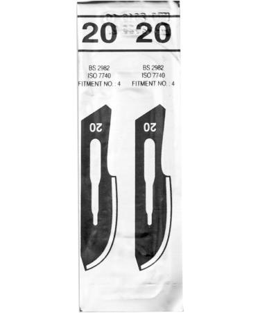 Buy May 50 Pieces Sterile Scalpel Blades Fig. 20 for Scalpel Holder No. 4 - International Shipping Available - Buy Online on GoSupps.com