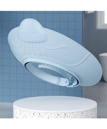 Adjustable Silicone Baby Shower Cap for Infants to Kids (6mo-12yrs) - Haze Blue Jellyfish Design - Buy Online on GoSupps.com