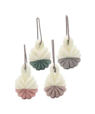 4pcs Mesh Sponge Mesh Pouf Shower Ball Bath Ball