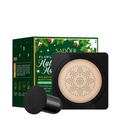 Air Cushion CC Cream Foundation Makeup BB Cream Makeup Color Correcting CC Cream Tattoo Cover Up Makeup Natural Full Coverage Foundation Moisturizing Concealer Brighten Even Skin Tone #01 Lvory #01 IVORY