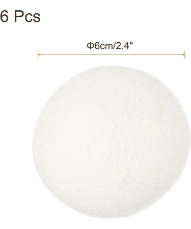 sourcing map 6 Pcs Wool Dryer Balls 2.6 Inches Wool Laundry Dryer Balls for Reducing Clothing Static and Wrinkles White 2.4" White - Buy Online on GoSupps.com