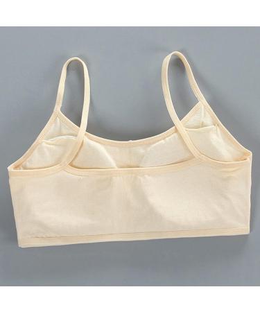 Ausuky Kids Girl Student Cotton Puberty Training Bra - Beige | Breathable & Comfortable - Buy Online on GoSupps.com