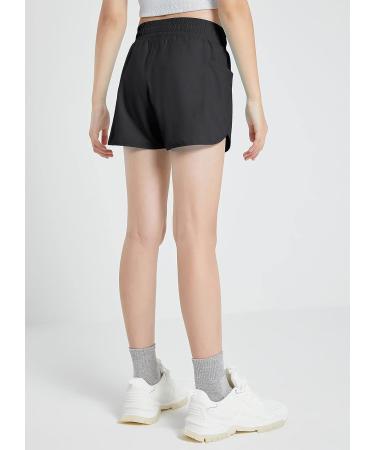 BALEAF Girls' Athletic Shorts with Liner - Kids Basketball Soccer Tennis Running Cheer Shorts - Black - Buy Online on GoSupps.com