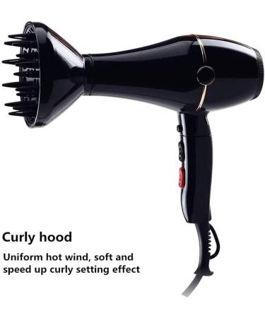 Professional Hair Dryer with Diffuser for Curly Hair Power Dry Lightweight DC Motor Hair Dryer Negative Ion Fast Drying Time and Low Noise For Household Travel Office (EU plug (220V) Black) EU plug (220V) Black - Buy Online on GoSupps.com