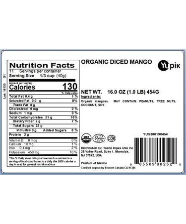 Yupik Organic Dried Diced Mango 1 lb - Non-GMO, Vegan, Gluten-Free - Candied Fruit - 1 Pound - Buy Online on GoSupps.com