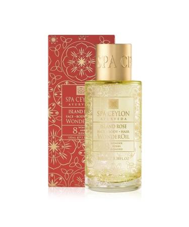 SPA CEYLON Wonder Oil Island Rose | Luxurious Moisturizing Body Oil with Ayurvedic Herbs for Skin & Hair | Non-Greasy Organic Formula | Vegan & Paraben-Free